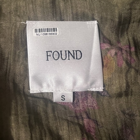 Free People Found Floral Moss Button Down Camp Shirt Olive Green - Size Small EC - Picture 3 of 5